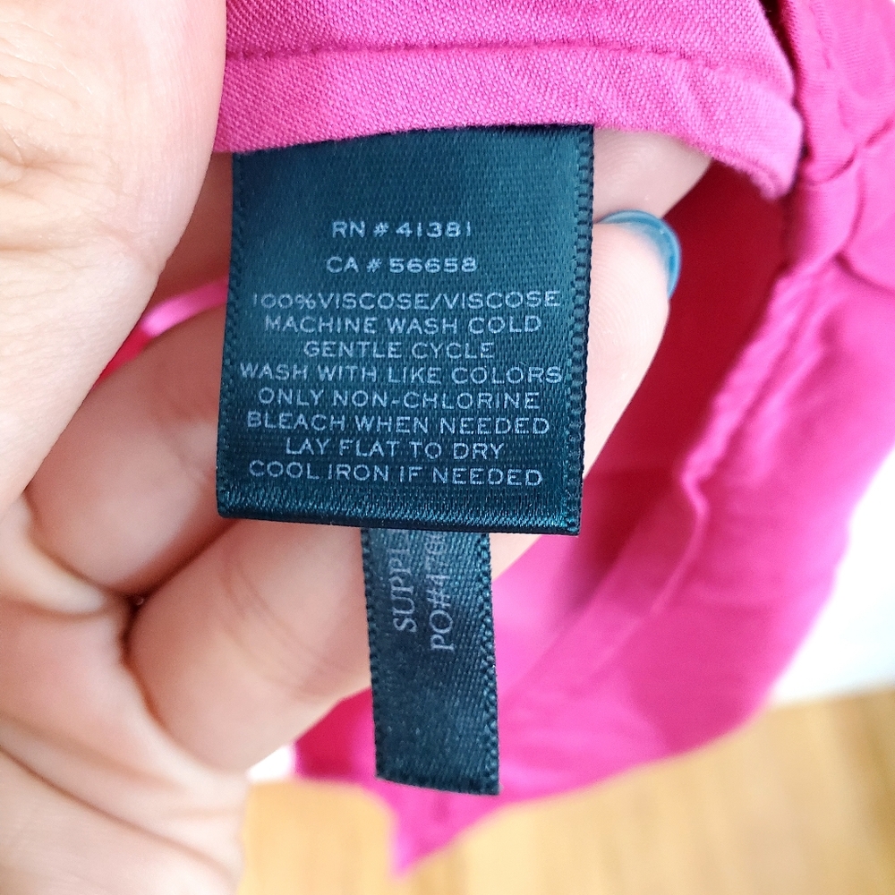 Vintage  Lauren Ralph Lauren Magenta Pink Shirt Dress - Picture 9 of 11